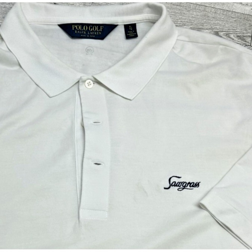 Sawgrass RALPH LAUREN Polo Golf Shirt Wicking Mens XLarge Solid White XL